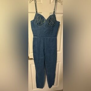 Haute Monde Denim Jumpsuit Size Large